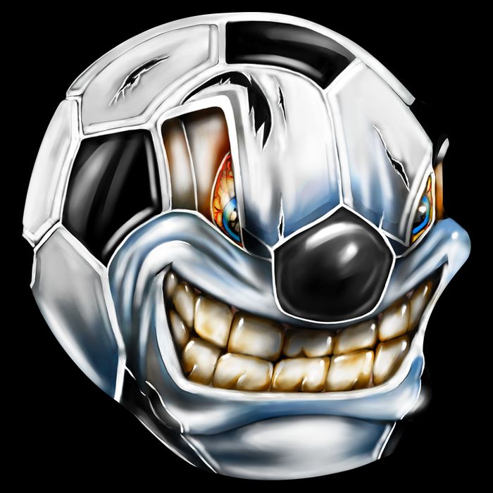 Angry Soccer Ball Drawstring Bag