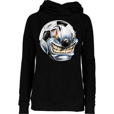 Angry Soccer Ball Womens Funnel Neck Pullover Hood