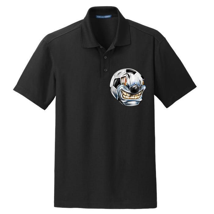 Angry Soccer Ball Dry Zone Grid Polo