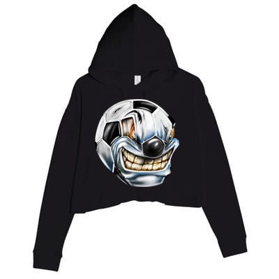 Angry Soccer Ball Crop Fleece Hoodie