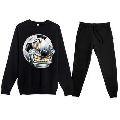 Angry Soccer Ball Premium Crewneck Sweatsuit Set