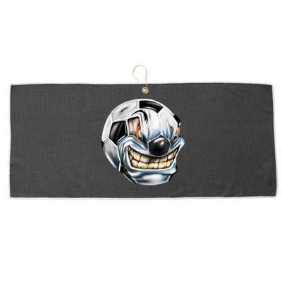 Angry Soccer Ball Large Microfiber Waffle Golf Towel