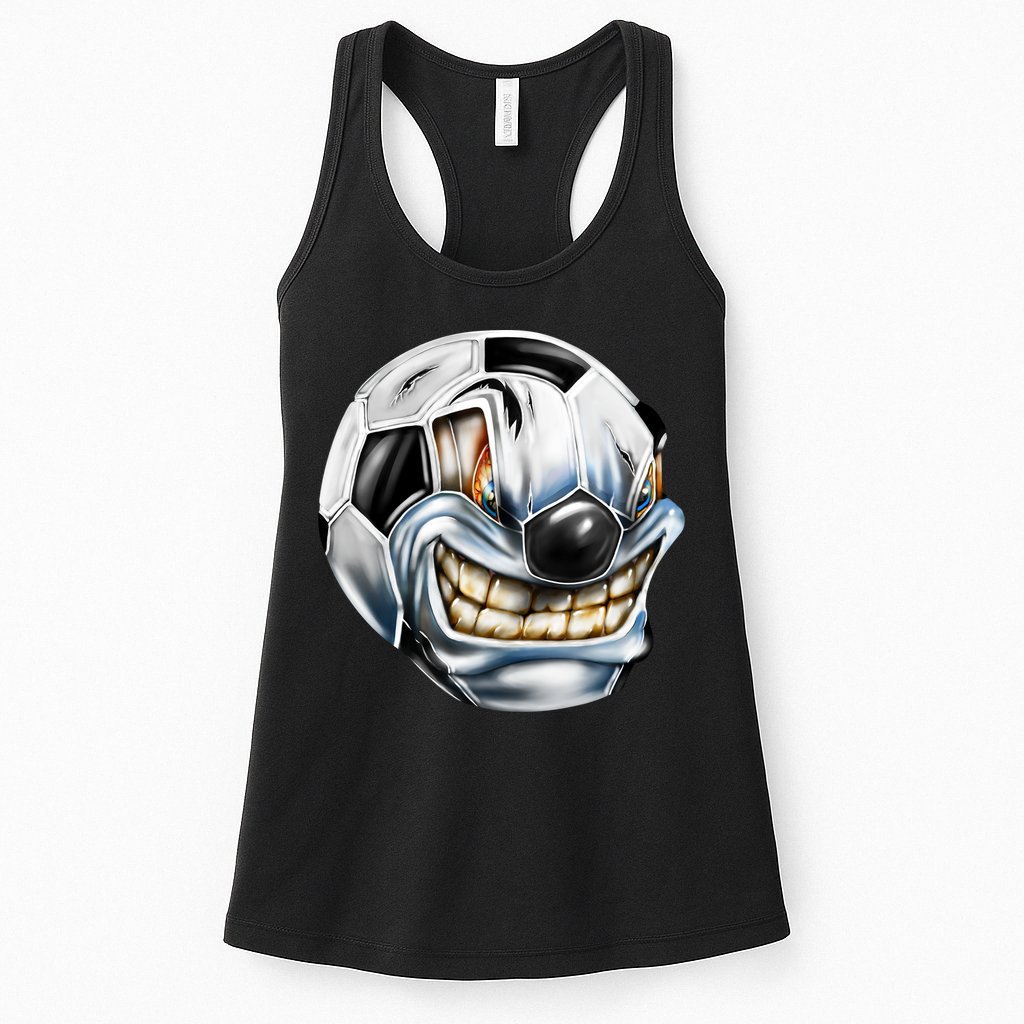 Angry Soccer Ball Womens Tank Top