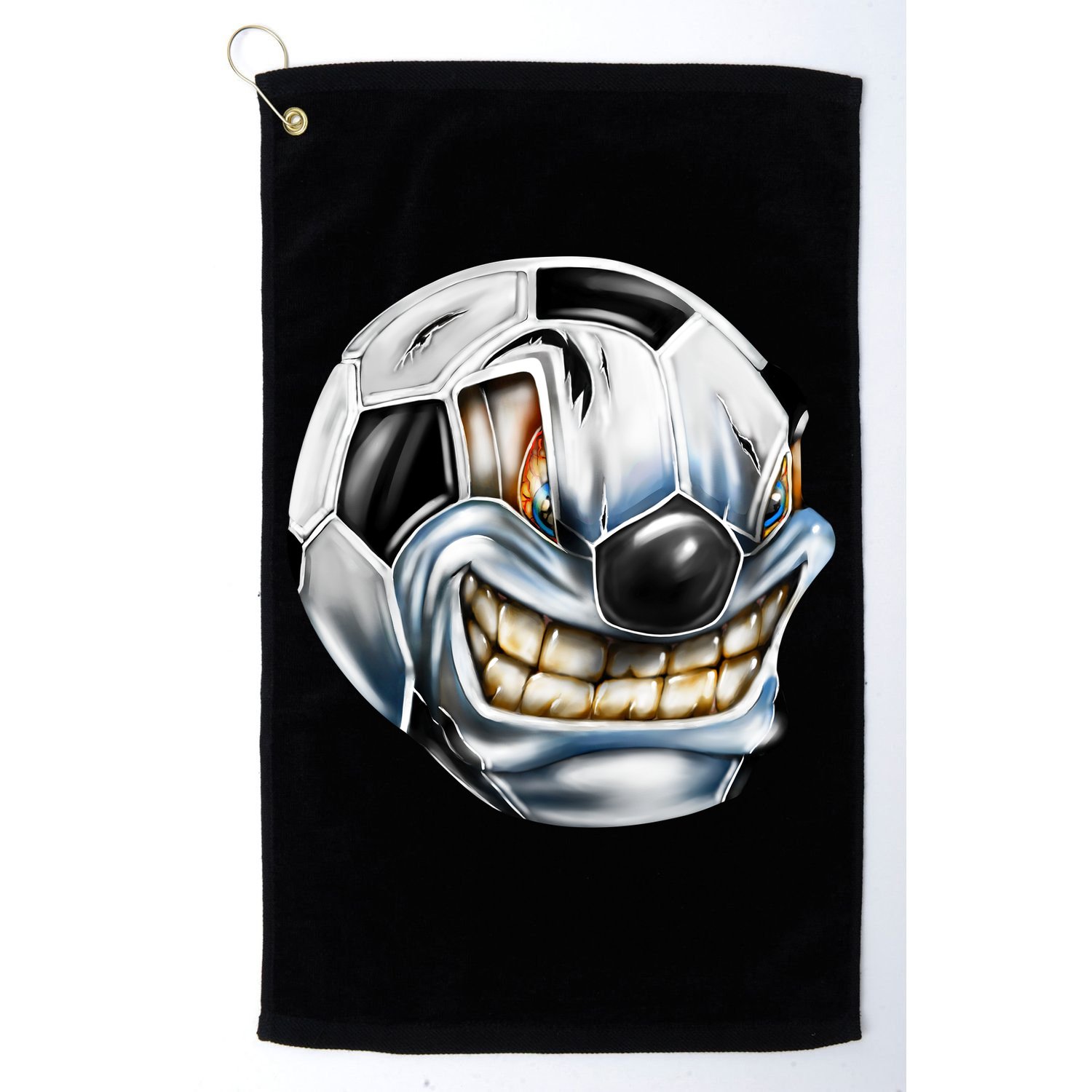 Angry Soccer Ball Golf Towel