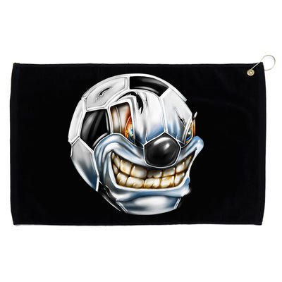 Angry Soccer Ball Grommeted Golf Towel