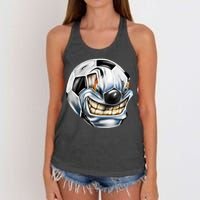 Angry Soccer Ball Women's Knotted Racerback Tank