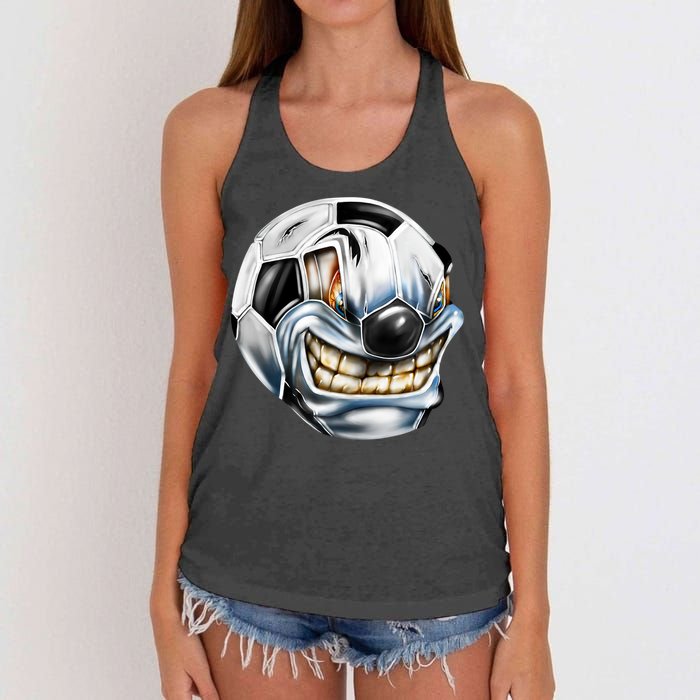 Angry Soccer Ball Women's Knotted Racerback Tank