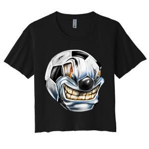 Angry Soccer Ball Women's Crop Top Tee