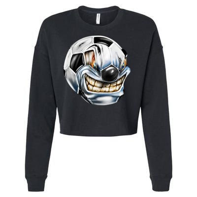 Angry Soccer Ball Cropped Pullover Crew