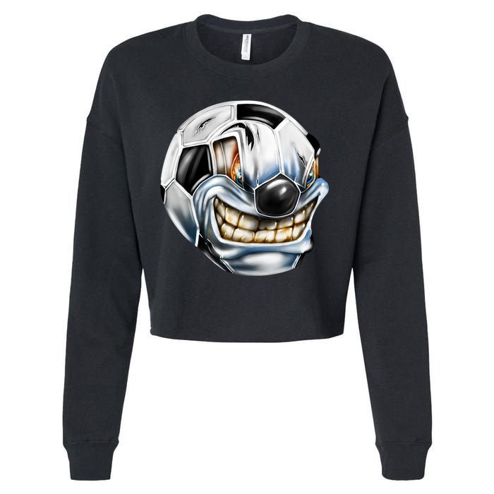 Angry Soccer Ball Cropped Pullover Crew