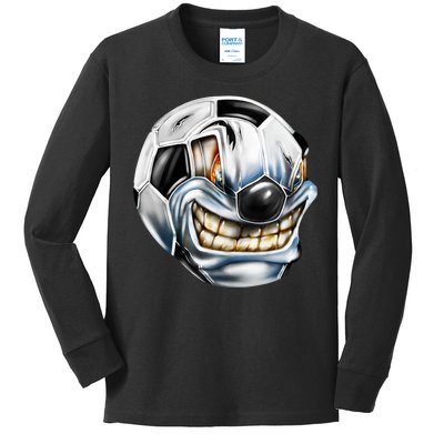 Angry Soccer Ball Kids Long Sleeve Shirt