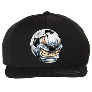 Angry Soccer Ball Wool Snapback Cap