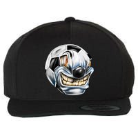 Angry Soccer Ball Wool Snapback Cap