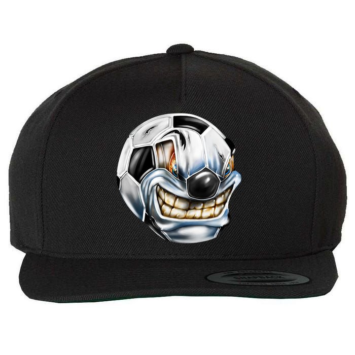 Angry Soccer Ball Wool Snapback Cap