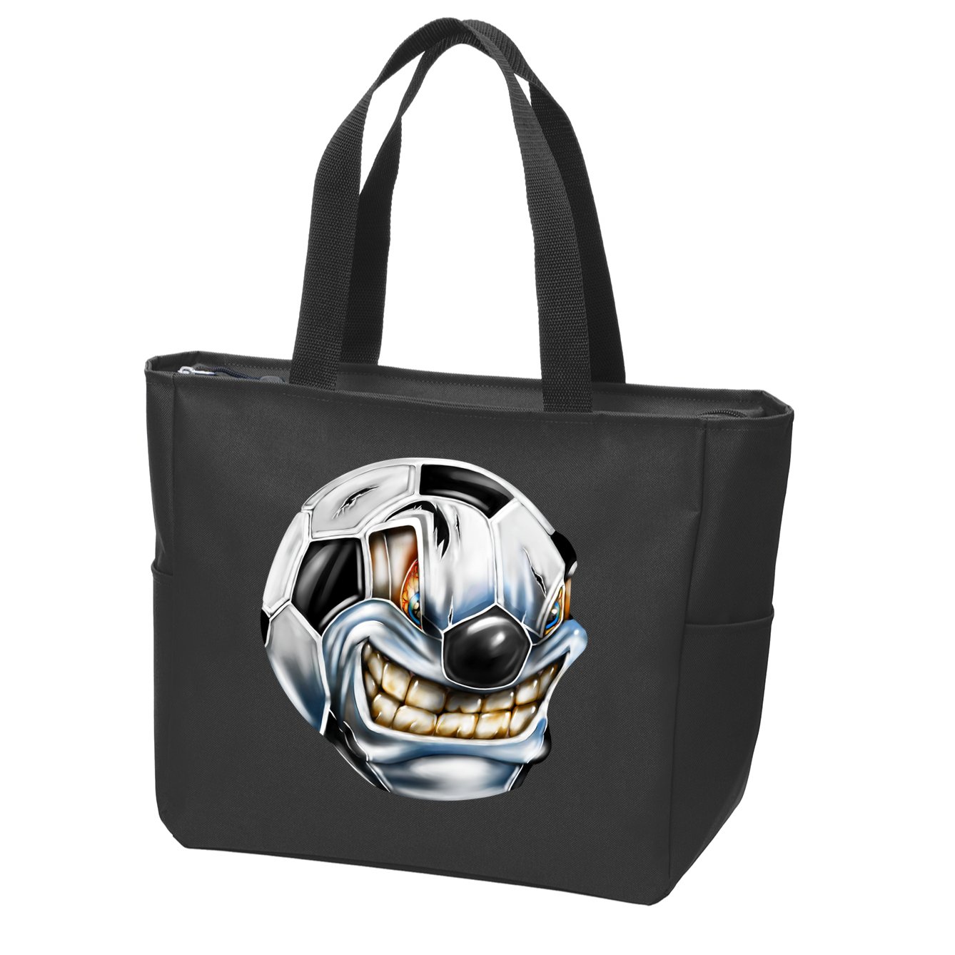 Angry Soccer Ball Zip Tote Bag