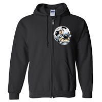 Angry Soccer Ball Full Zip Hoodie