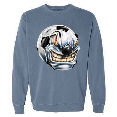 Angry Soccer Ball Garment-Dyed Sweatshirt