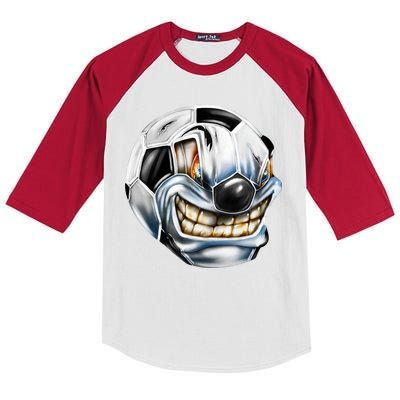 Angry Soccer Ball Kids Colorblock Raglan Jersey