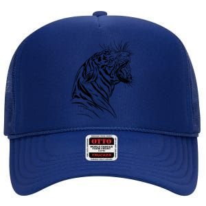 Angry Tiger High Crown Mesh Back Trucker Hat