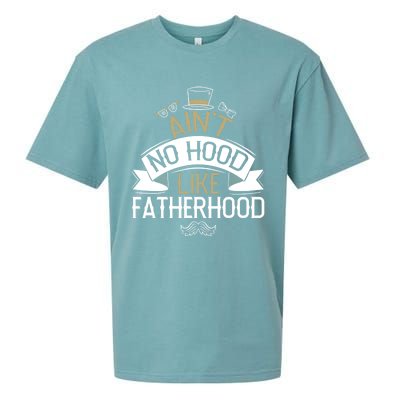 Aint No Hood Like Fatherhood Fathers Cute Gift Sueded Cloud Jersey T-Shirt