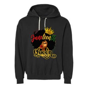 Afro Natural Hair Juneteenth Queen African American Garment-Dyed Fleece Hoodie