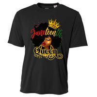 Afro Natural Hair Juneteenth Queen African American Cooling Performance Crew T-Shirt