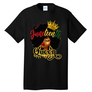 Afro Natural Hair Juneteenth Queen African American Tall T-Shirt