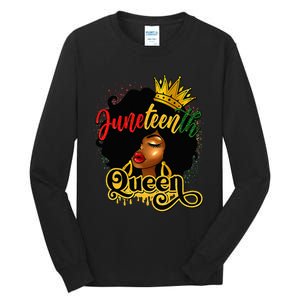 Afro Natural Hair Juneteenth Queen African American Tall Long Sleeve T-Shirt