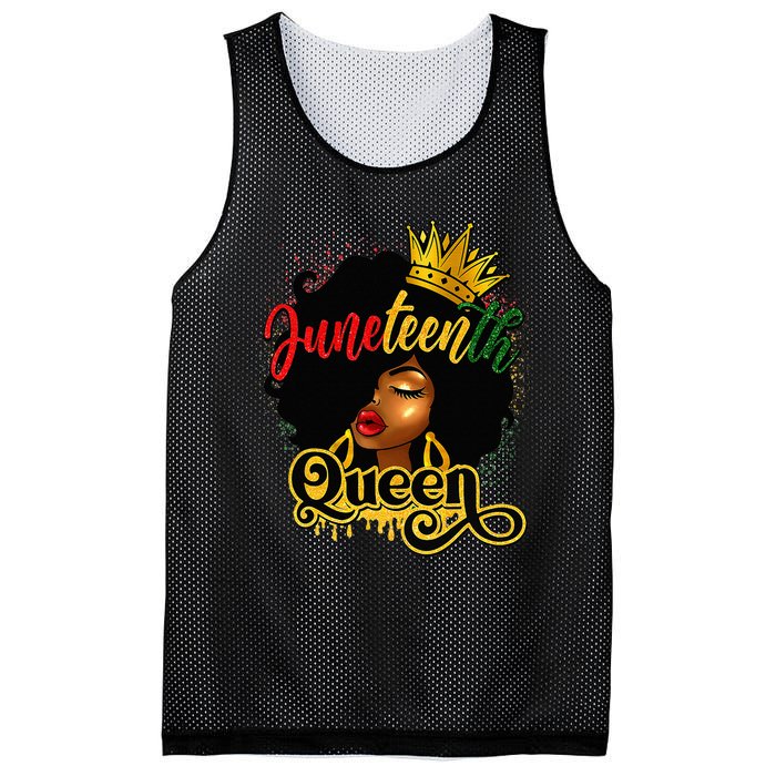 Afro Natural Hair Juneteenth Queen African American Mesh Reversible Basketball Jersey Tank