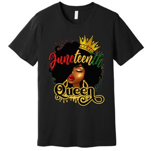 Afro Natural Hair Juneteenth Queen African American Premium T-Shirt