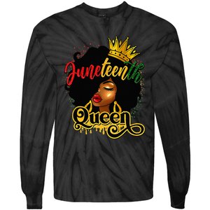 Afro Natural Hair Juneteenth Queen African American Tie-Dye Long Sleeve Shirt