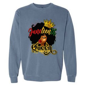 Afro Natural Hair Juneteenth Queen African American Garment-Dyed Sweatshirt