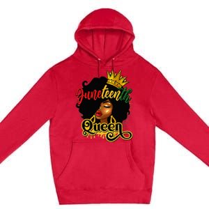 Afro Natural Hair Juneteenth Queen African American Premium Pullover Hoodie