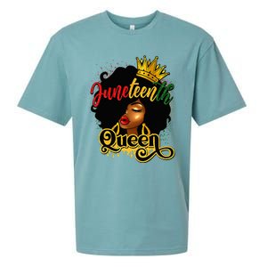 Afro Natural Hair Juneteenth Queen African American Sueded Cloud Jersey T-Shirt