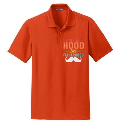 Ain't No Hood Like Fatherhood Father Retro Vintage Meaningful Gift Dry Zone Grid Polo