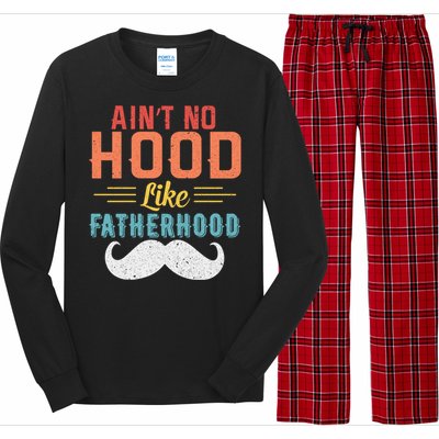 Ain't No Hood Like Fatherhood Father Retro Vintage Meaningful Gift Long Sleeve Pajama Set