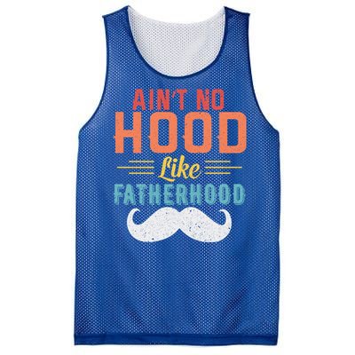 Ain't No Hood Like Fatherhood Father Retro Vintage Meaningful Gift Mesh Reversible Basketball Jersey Tank