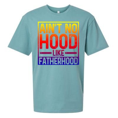 Ain't No Hood Like Fatherhood Funny Father Dad Gift Sueded Cloud Jersey T-Shirt