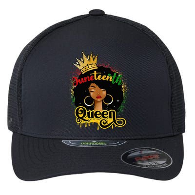 Afro Natural Hair Juneteenth Queen African American Wo Flexfit Unipanel Trucker Cap