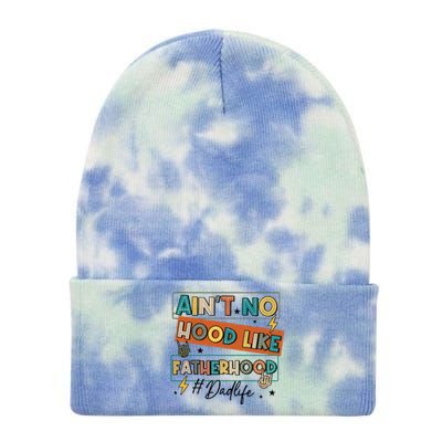 AinT No Hood Like Fatherhood Tie Dye 12in Knit Beanie