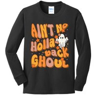 Ain't no hollaback ghoul Funny Halloween Groovy ghost Kids Long Sleeve Shirt