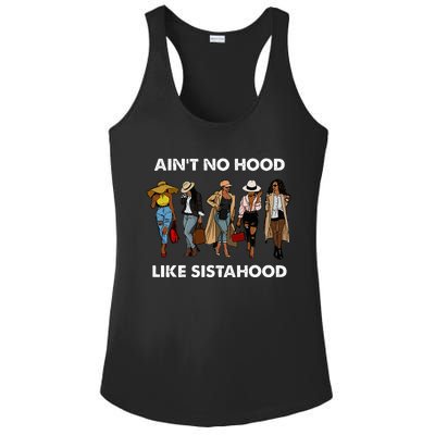 AinT No Hood Like Sisterhood Afro Sistas Black Women Gift Ladies PosiCharge Competitor Racerback Tank