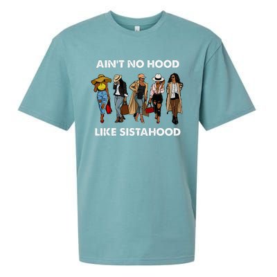 AinT No Hood Like Sisterhood Afro Sistas Black Women Gift Sueded Cloud Jersey T-Shirt