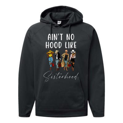 AinT No Hood Like Sisterhood Afro Sistas Black Women Performance Fleece Hoodie