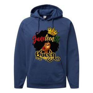 Afro Natural Hair Juneteenth Queen African American Performance Fleece Hoodie