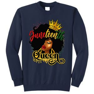 Afro Natural Hair Juneteenth Queen African American Tall Sweatshirt