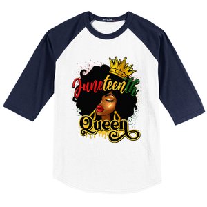 Afro Natural Hair Juneteenth Queen African American Baseball Sleeve Shirt