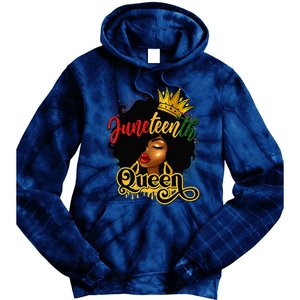 Afro Natural Hair Juneteenth Queen African American Tie Dye Hoodie