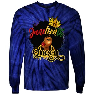 Afro Natural Hair Juneteenth Queen African American Tie-Dye Long Sleeve Shirt