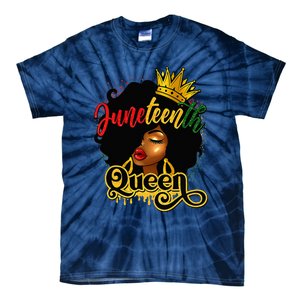 Afro Natural Hair Juneteenth Queen African American Tie-Dye T-Shirt